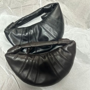 Croissant Niche Trendy Current High-end small size Sheepskin Croissant Shoulder Underarm Portable Genuine Leather Ode Bag