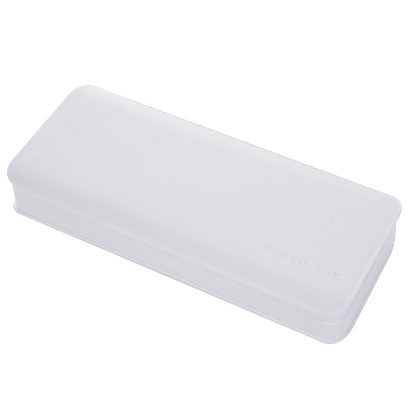 Caja de papelería de macaron hecha a mano pegamento de crema de bricolaje caja de lápices de plástico multifuncional impresión de flip texto de LOGO