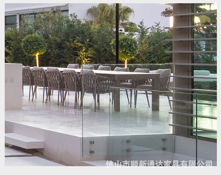 米诺蒂户外家具休闲藤椅民宿酒店咖啡奶茶店外摆北欧户外桌椅组合详情5