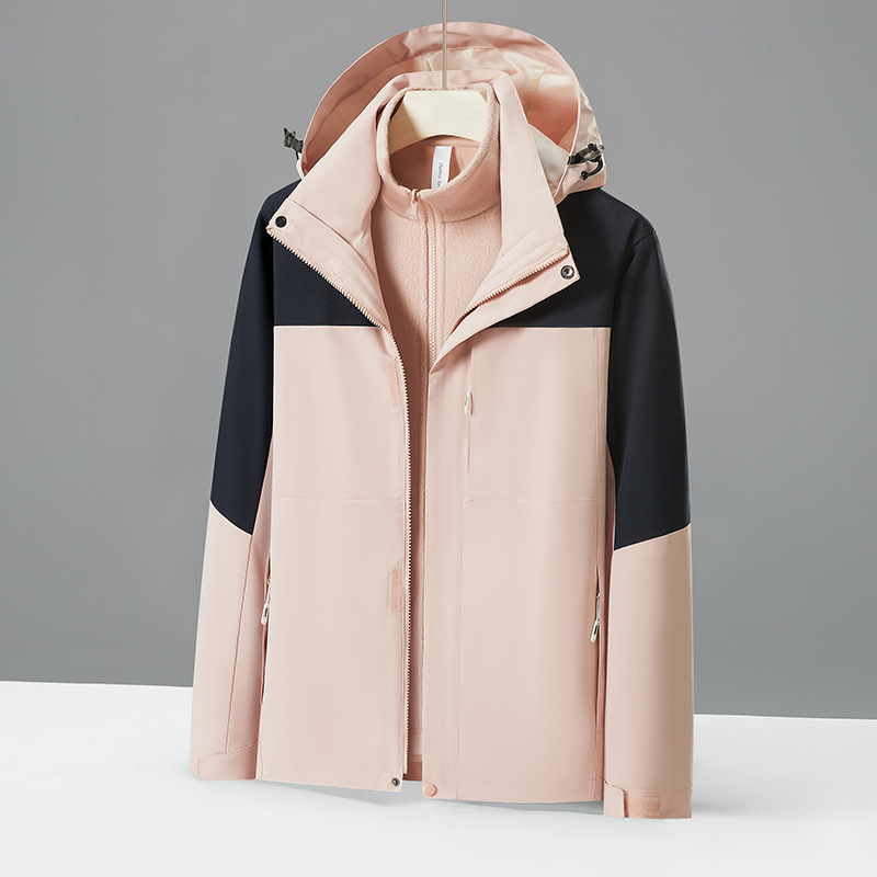 Live Broadcast Delivery Three-In-One Jacket for Men and Women, Autumn and Winter Outdoor Windproof and Water-Repellent Couple Warm Jacket 09S