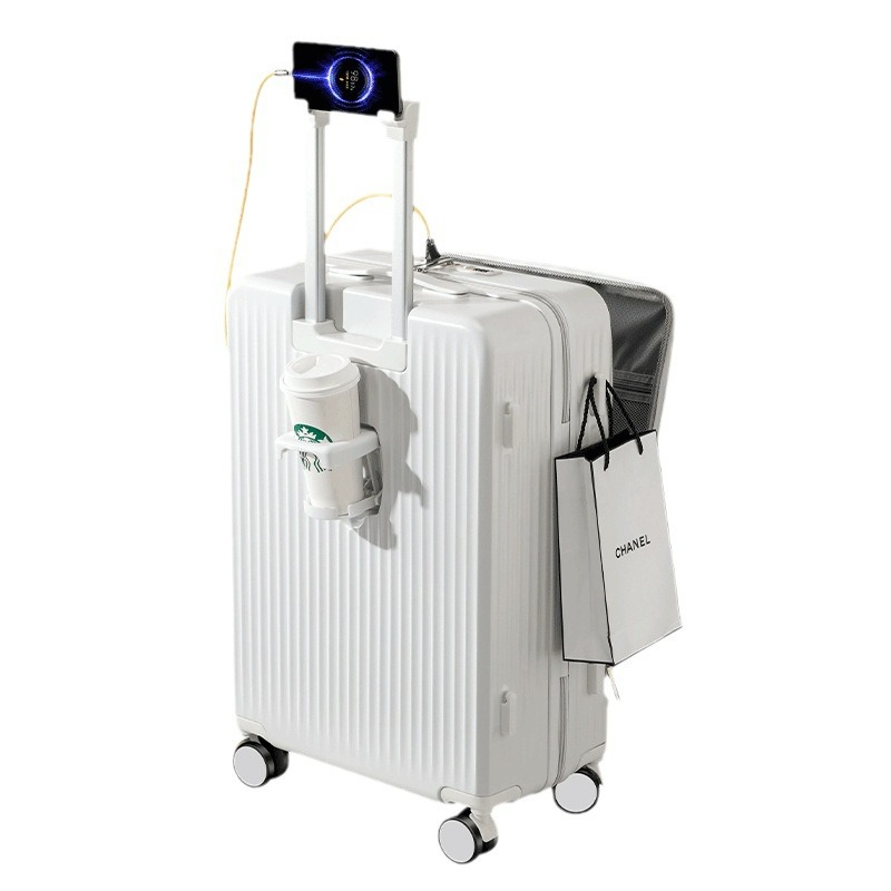 Entrega de una pieza de Apertura frontal de negocios equipaje universal rueda trolley caso femenino multifunción cremallera contraseña viaje