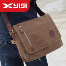 男士单肩斜挎包帆布大容量邮差包复古休闲包男女通用2025轻便耐用