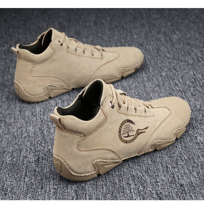 Giày bốt Martin nam cổ vừa đế bệt, giày cao cổ lót lông giữ ấm mùa đông — 88772 kaki, 88772 kaki (kiểu lót lông), 88772 màu đen, 88772 đen (kiểu lót lông) chi tiết 11