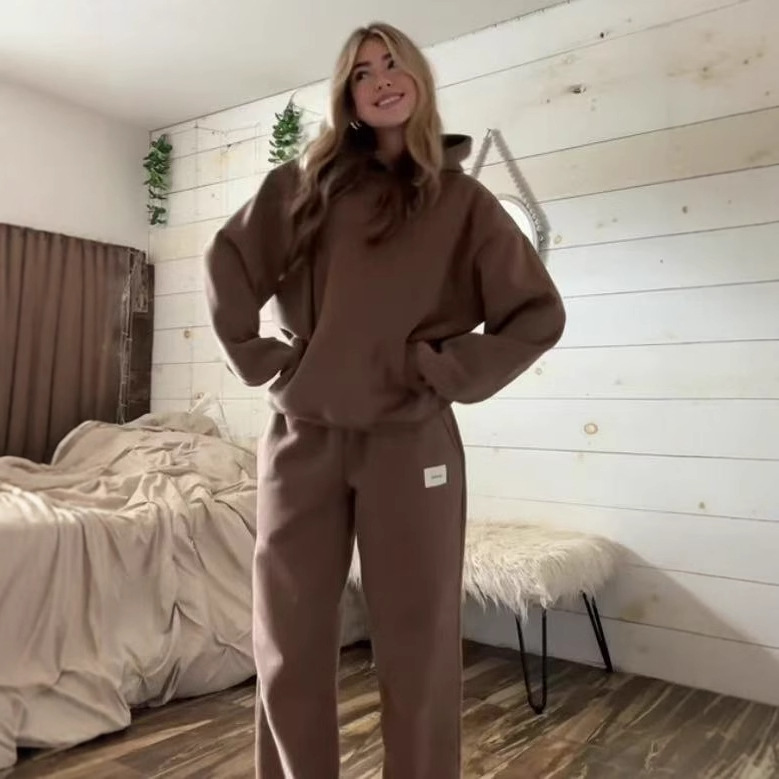 2025 Cross-border AliExpress Amazon New Spring Couple's Sweatshirt Set European and American Casual Loose Sweatshirt