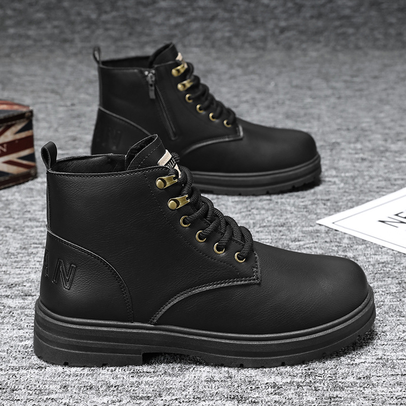Martin botas de invierno para hombres nuevos zapatos cálidos de hombre estilo británico botas de cuero retro para hombres con calzado de algodón de alta calidad image 7