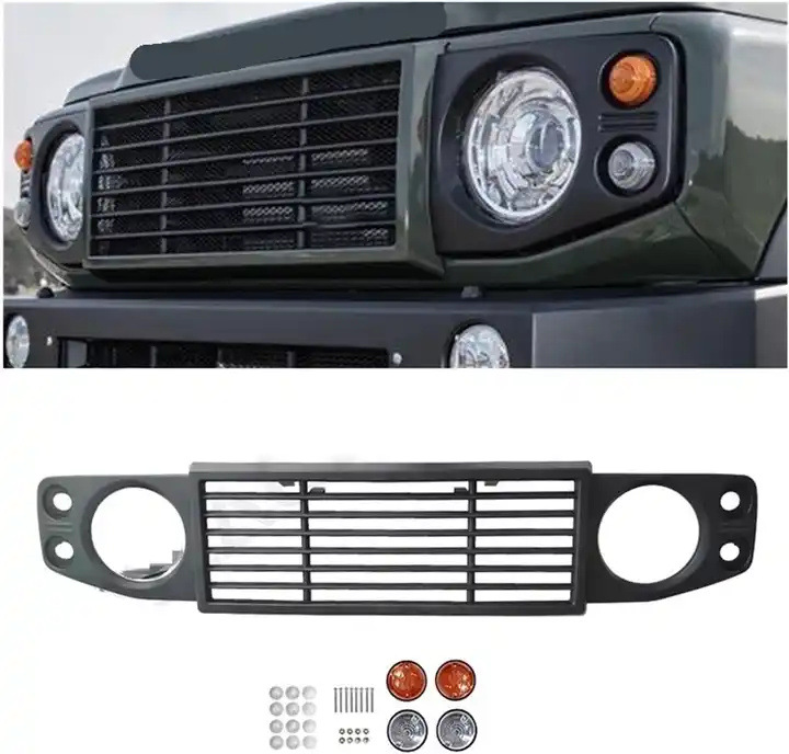 Applicable to JB64/JB74 18 + Suzuki Jimny matte black modified parts Land Rover shape insect net front middle net