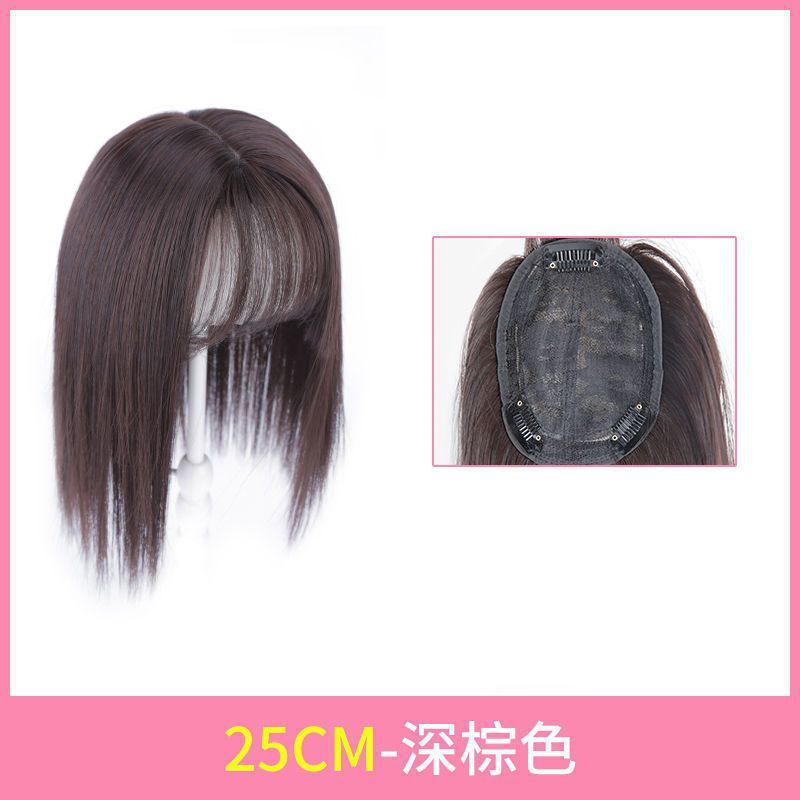 Flequillo peluca pieza 3D Natural realista cabeza simulación pelo flequillo de aire que cubre el pelo blanco rehair Top mullido rehair bloque