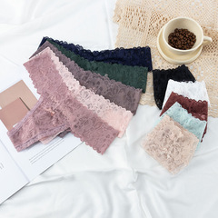 New Lace Women's Underwear Plus Size Sexy G-String T-String Transparent Lace Sexy Cotton Thong Underwear