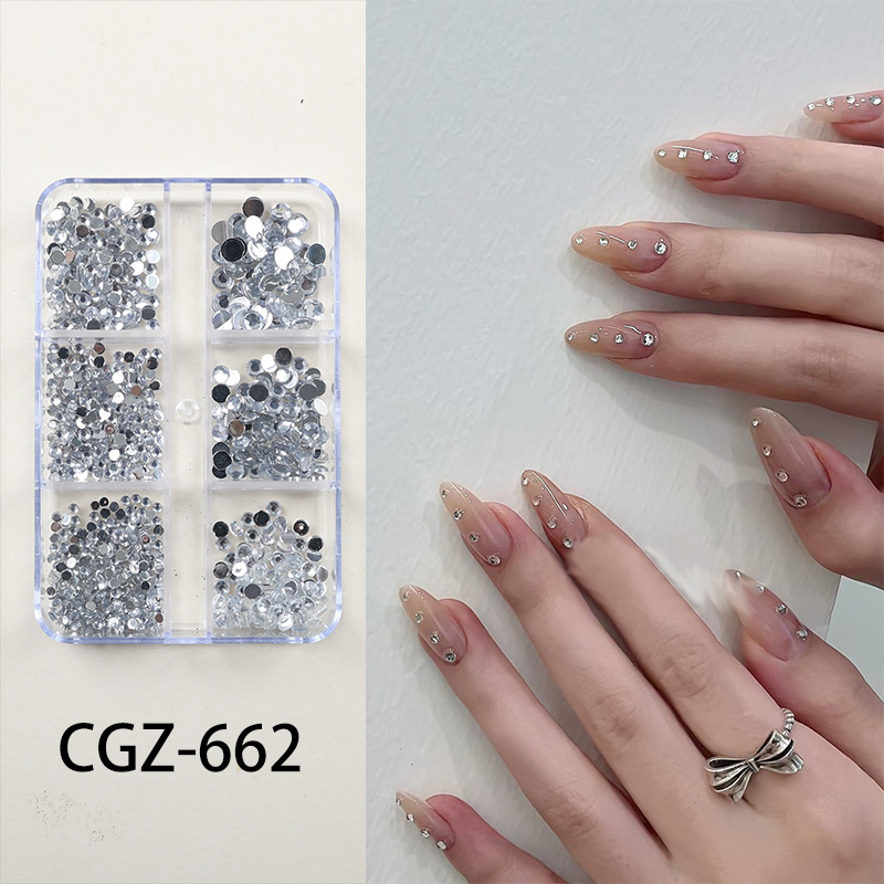 GZ-662 6그리드 라운드 플랫 바텀 다이아몬드[화이트]