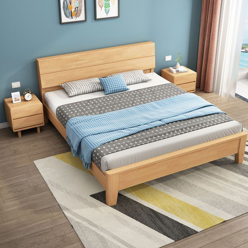 Modern Casual North Bedroom Solid Wood Bed Master Bedroom 1.8m Double Big Bed Large Capacity Storage Bed 1.2m Single Bed