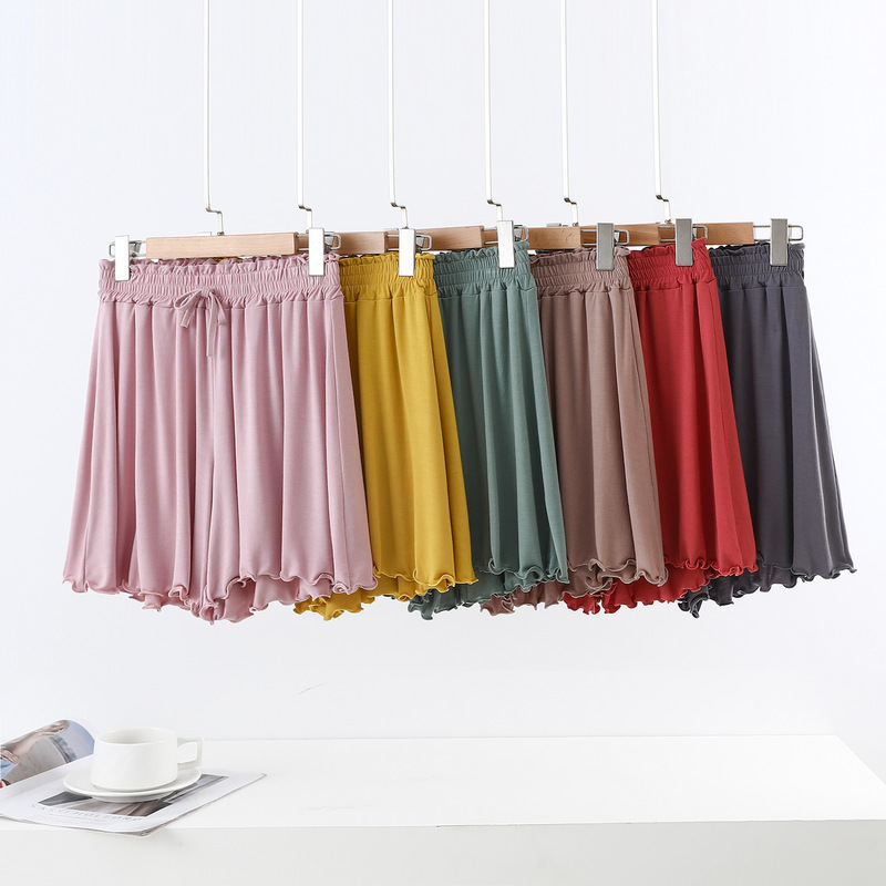 Spring and Summer New Style Modal Lace Waist Loose Slimming Pants Skirt Sweet Flying Edge Age-Reducing Versatile Hip-Covering Shorts