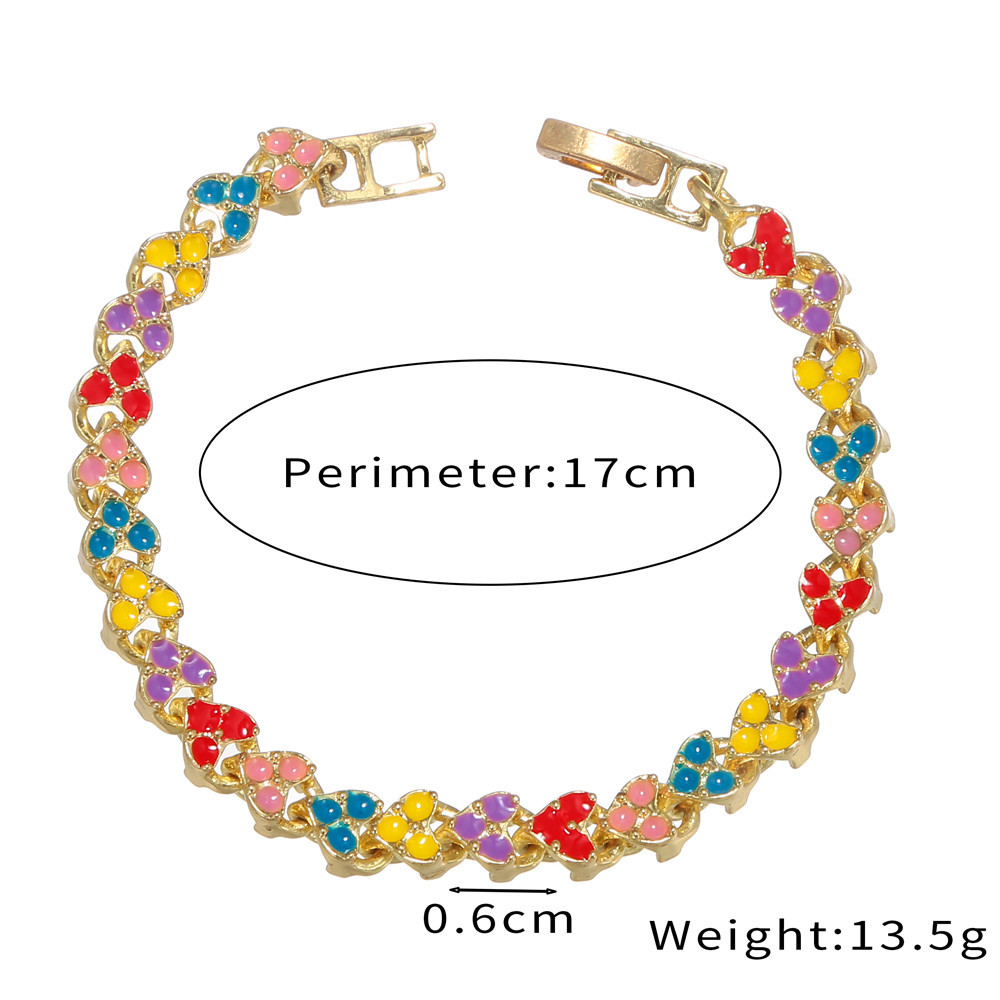 European And American Retro Roman Crystal Bracelet Color Drip Glaze Bracelet Bracelet display picture 1