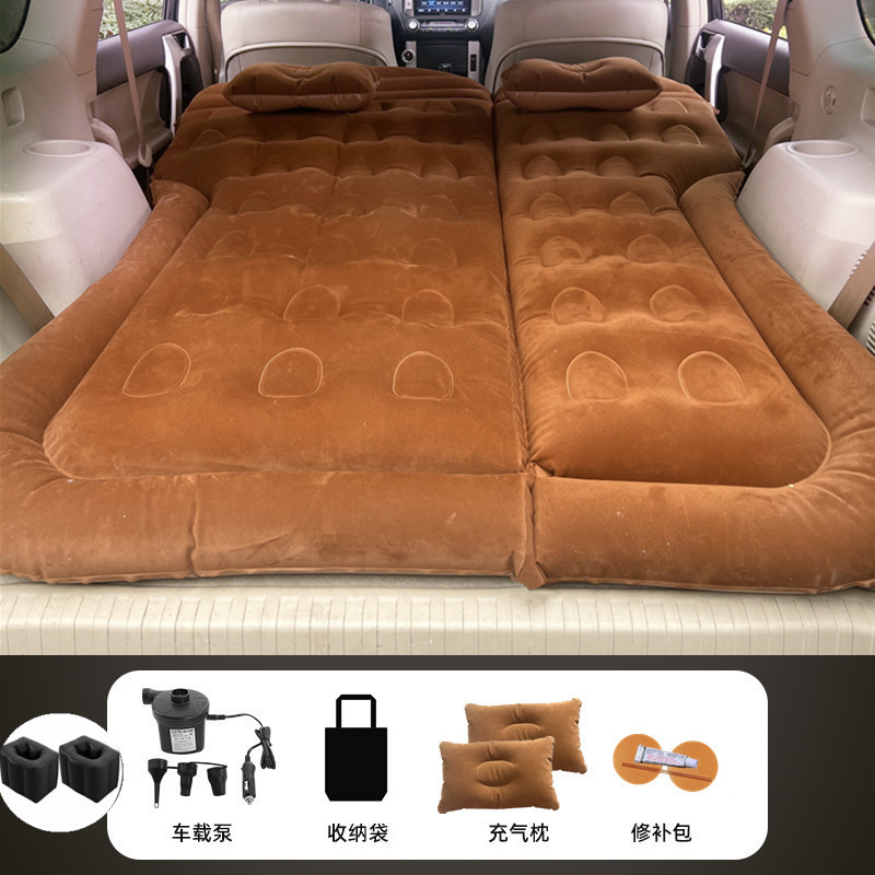 mona03 Trunk Rear — XPeng Vehicle-mounted inflatable bed - trunk-rear-seat-brown-suv-honeycomb-style-square-stool