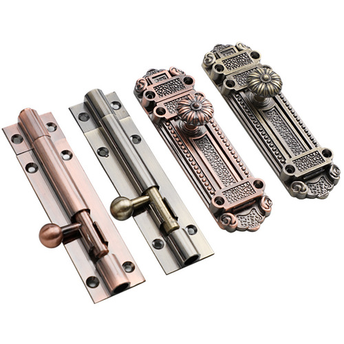 Thickened European bronze bolts, retro door and window bolts, golden door bolts, door buckles, bathroom door alloy exposed bolts