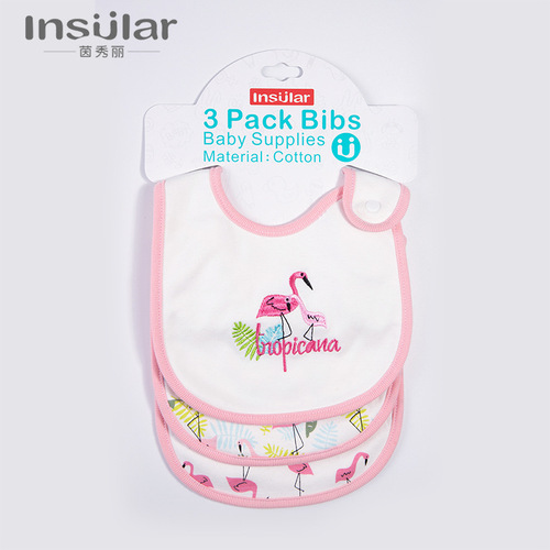 Baby bibs cross-border wholesale cartoon hidden buckle washable pure cotton newborn milk barrier saliva napkin baby eating bib