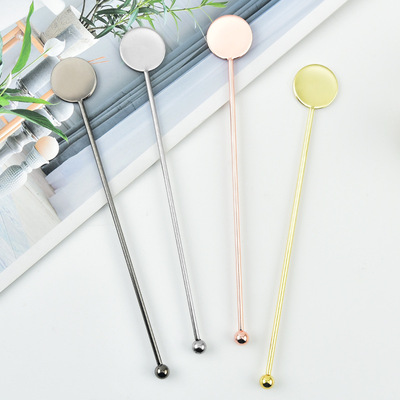 不鏽鋼攪拌棒雞尾酒簽水果簽果汁奶茶咖啡攪拌勺酒吧調酒棒工具