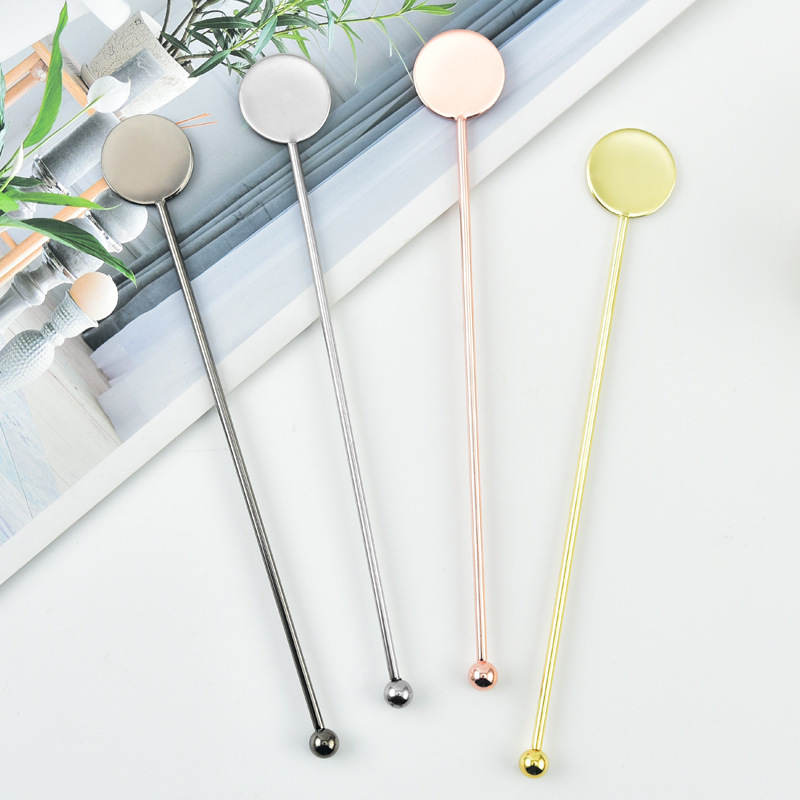 不鏽鋼攪拌棒雞尾酒簽水果簽果汁奶茶咖啡攪拌勺酒吧調酒棒工具