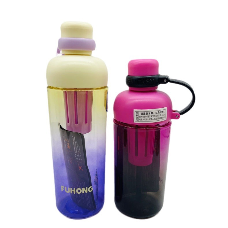 Taza de plástico Yichang 8717 nueva tapa roscada taza de bebida recta taza de agua con pajita taza de plástico de color brillante de alto valor al por mayor