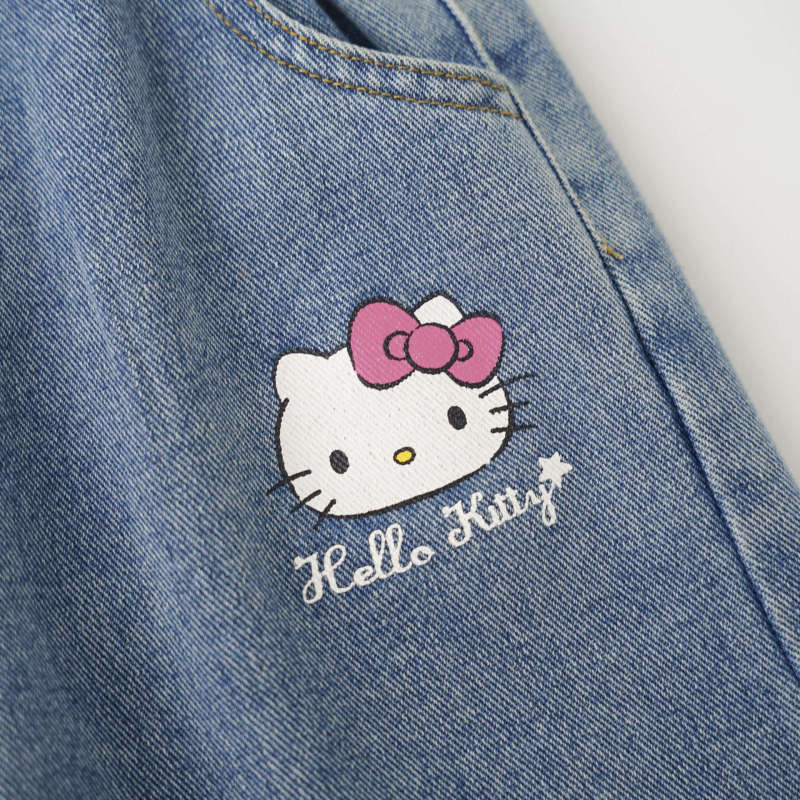 HelloKitty秋季新款女童简约休闲女宝可爱牛仔裤AC5324JM413|undefined