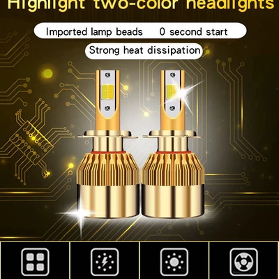 Ön faralar — Headlights Dual-Color H7 Led Lights Yellow