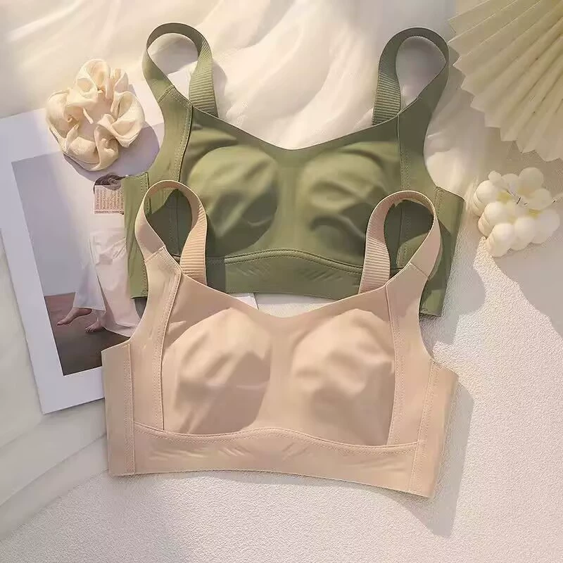 Женское нижнее белье с большой грудью, маленькая грудь, мягкая поддержка желе для предотвращения провисания, тонкий летний регулируемый бюстгальтер большого размера
