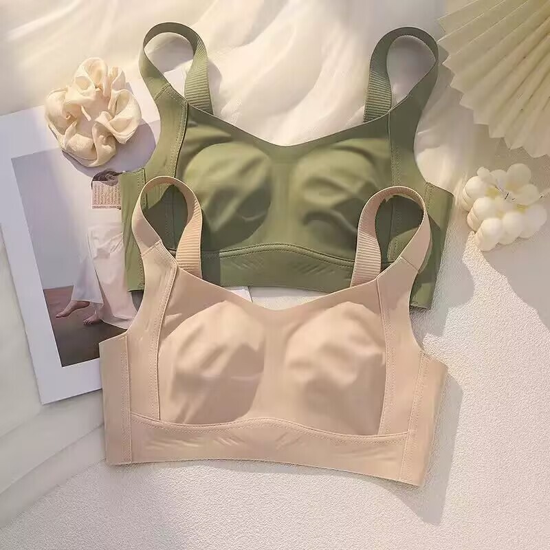 Underwear Women's Large Chest Shown Small Parm Soft Support Jelly Anti-sagging Thin Summer Adjustable plus size Bra Underwear Women's Large Chest Shown Small Parm Soft Support Jelly Anti-sagging Thin Summer Adjustable plus size Bra