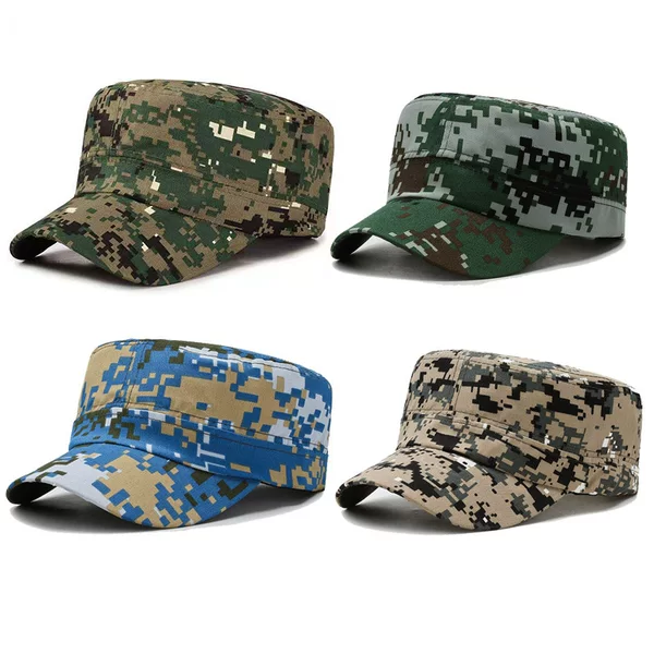 Wholesale men's spring and autumn camouflage flat cap cross-border sunshade students military training outdoor jungle training camouflage labor protection cap