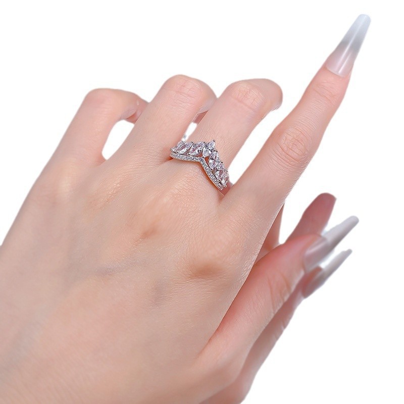 Oval Cz Engagement Ring And Stackable Set In Sterling Silver_voghion.com