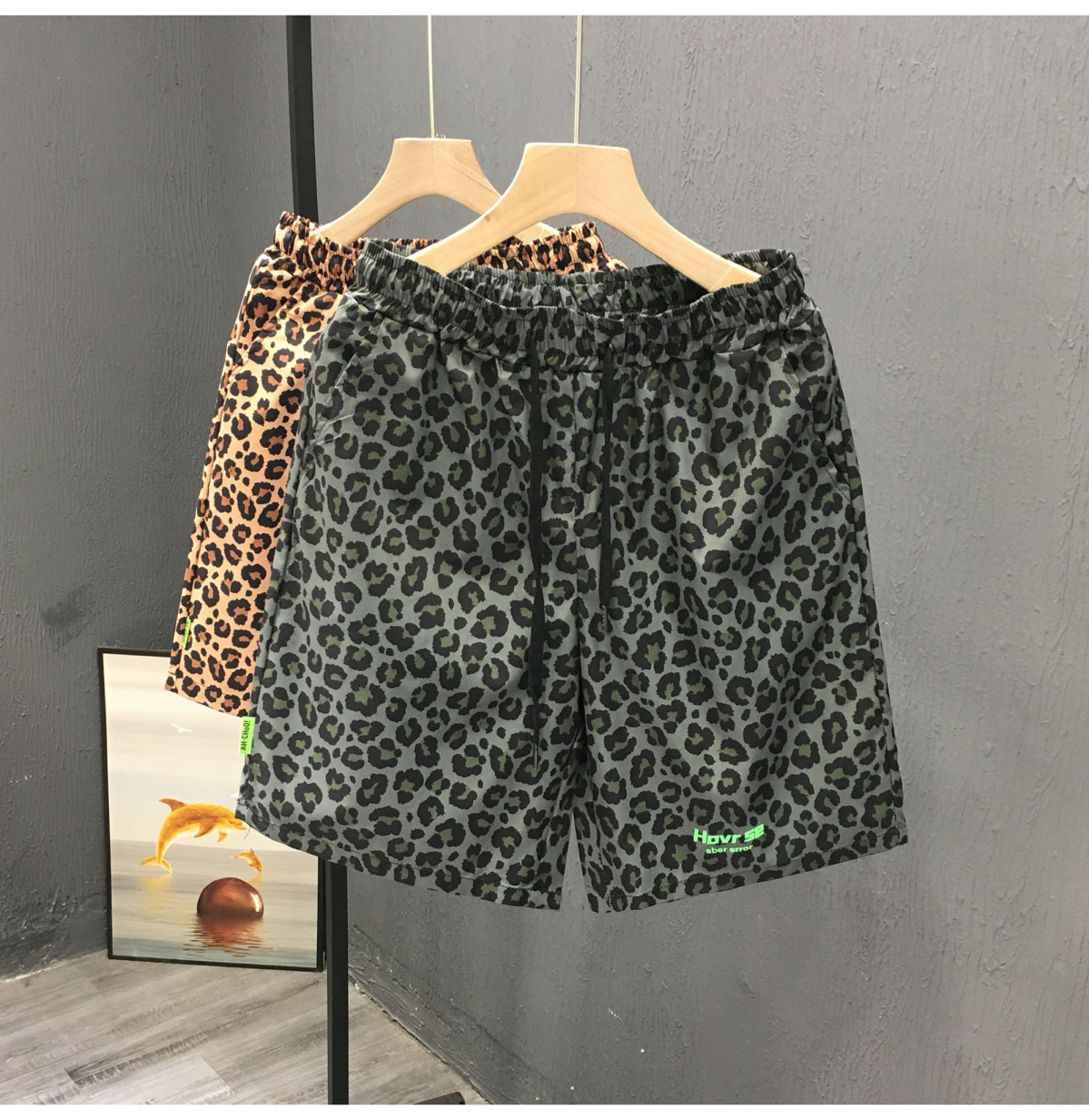Plus Size Men's Leopard Print Shorts Summer Trendy Beachwear New Thin Style Retro Five Point Cut_viptrois.com