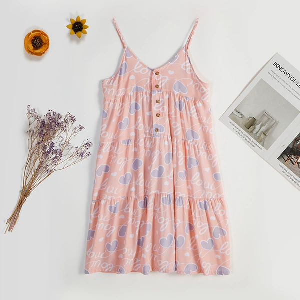 Peach pink English love heart