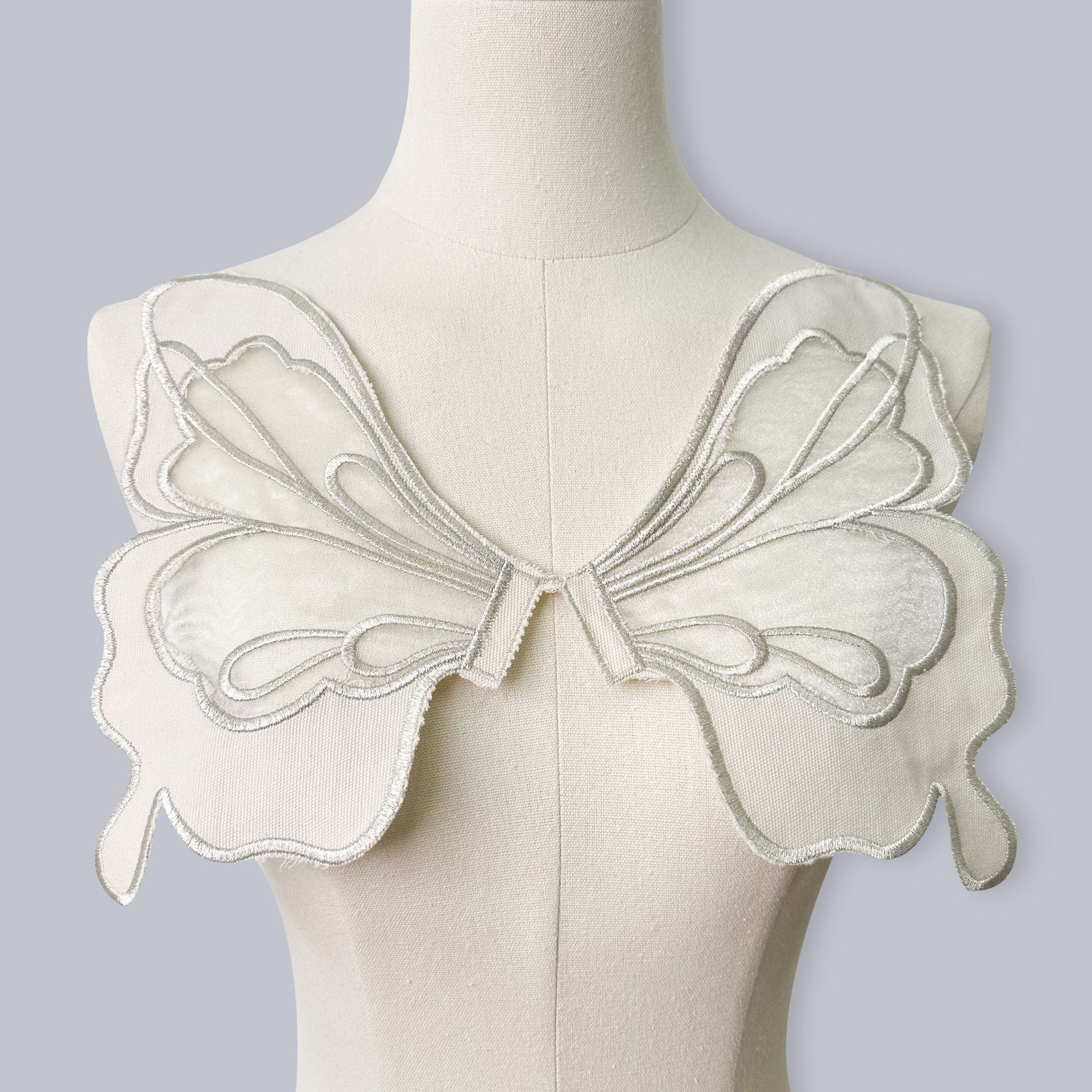 Venta caliente de malla blanca mariposa bordada pegatinas de tela vestido de ropa DIY parche decorativo Accesorios apliques Accesorios image 13