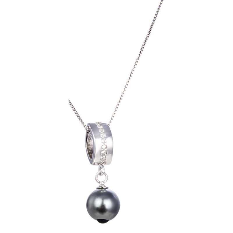 Estilo japonés y coreano de moda elegante temperamento con incrustaciones de circón collar de cadena de clavícula s925 gota de plata esterlina collar de cuentas de aceite colgante para las mujeres