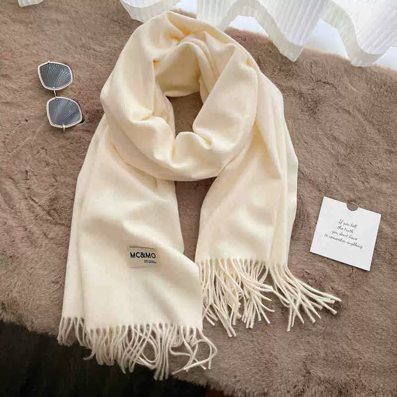 Colored winter scarf, red cashmere, keep warm universal cloak, increased thickness