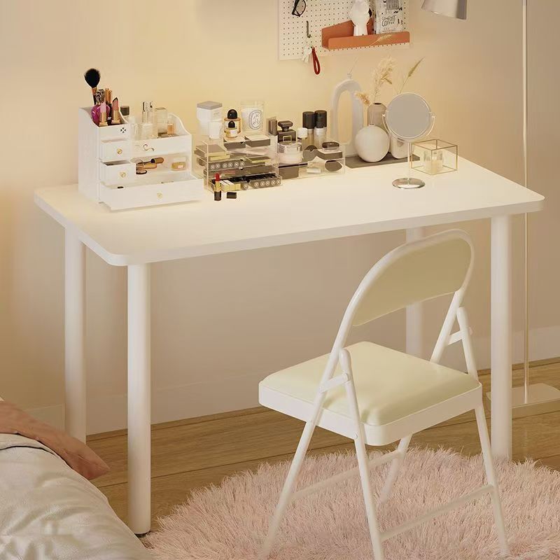 Thickened Desk with Large White Top, Ins-Style Rental Room Rounded Corner Study Desk, Rectangular Simple Minimalist Table Thickened Desk with Large White Top, Ins-Style Rental Room Rounded Corner Study Desk, Rectangular Simple Minimalist Table
