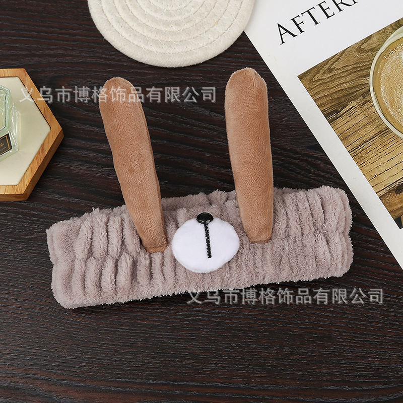 Nuevo lindo perro pelo banda artefacto absorbente fuerte lavado de cara maquillaje niñas accesorios para el cabello antideslizante impermeable