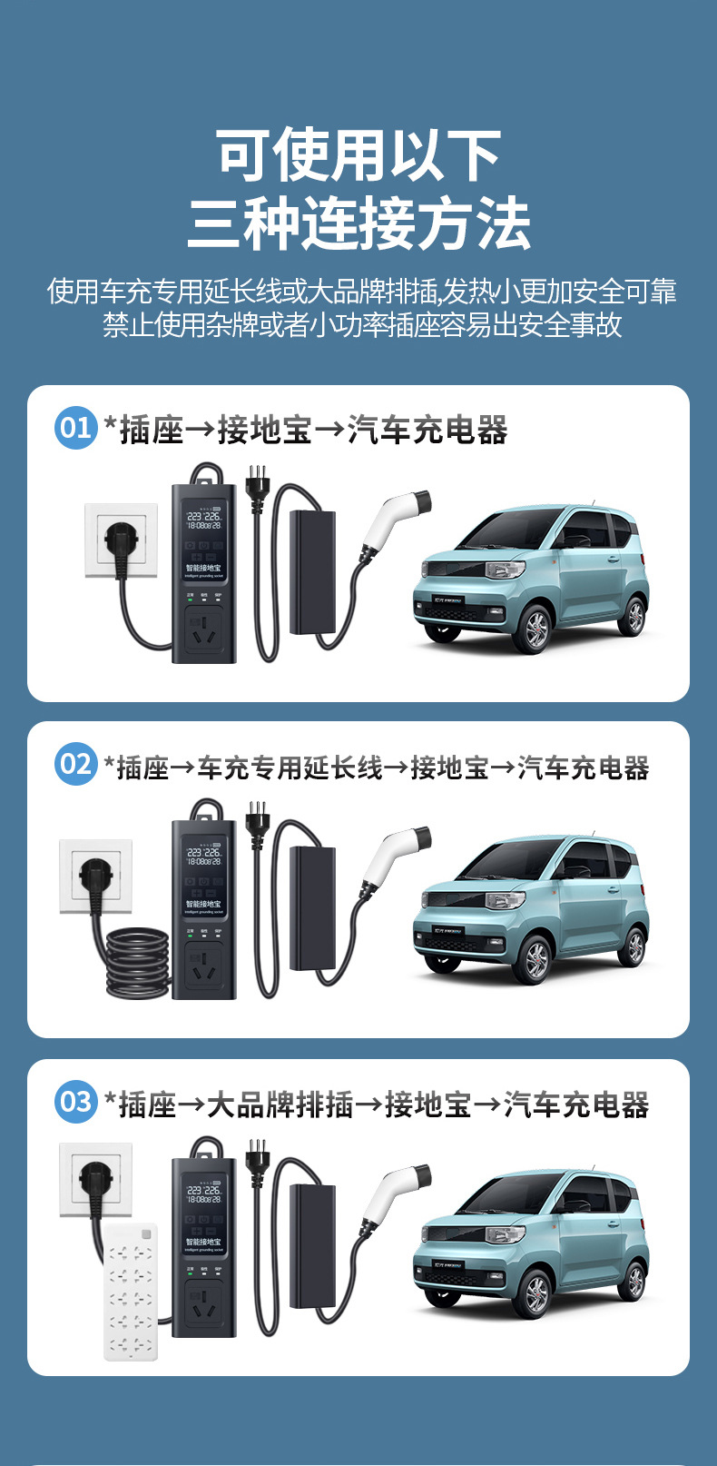 New car grounding treasure new energy vehicle universal grounding treasure ground wire free charging socket charger plug-in