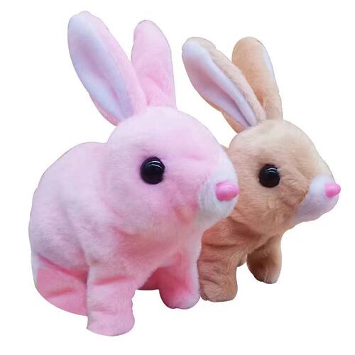 Simulated Pet Plush Electric Little White Rabbit that Jumps and Barks, Children's Playhouse Pet Electric Toy, Exclusively Available for Cross-Border