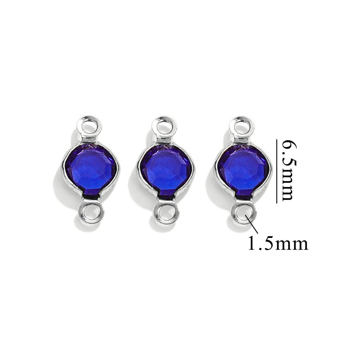 Accesorios redondos de acero inoxidable de color simple conector de cristal DIY joyería cadena collar de pulsera redonda