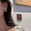 Cute summer fresh retro small design advanced earrings with bow, simple and elegant design, flowered, trend of season