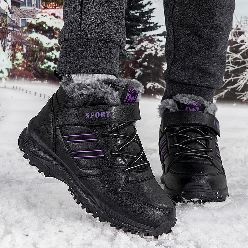 Zapatos para ancianos zapatos para caminar zapatos engrosados con terciopelo en invierno y zapatos deportivos casuales con suela suave zapatos para madres engrosados con algodón