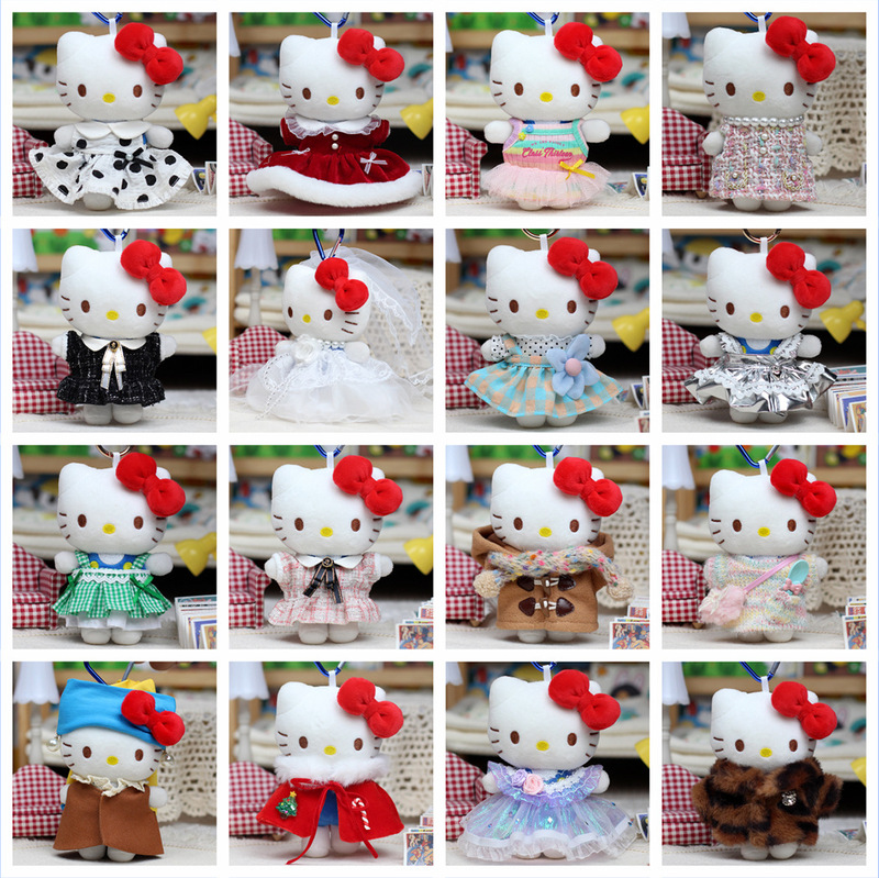 Only the Clothes] 13cm Kt Cat Doll Toy Pendant Outfit Kt Cat Doll Christmas Dress Kitty Doll Outfit