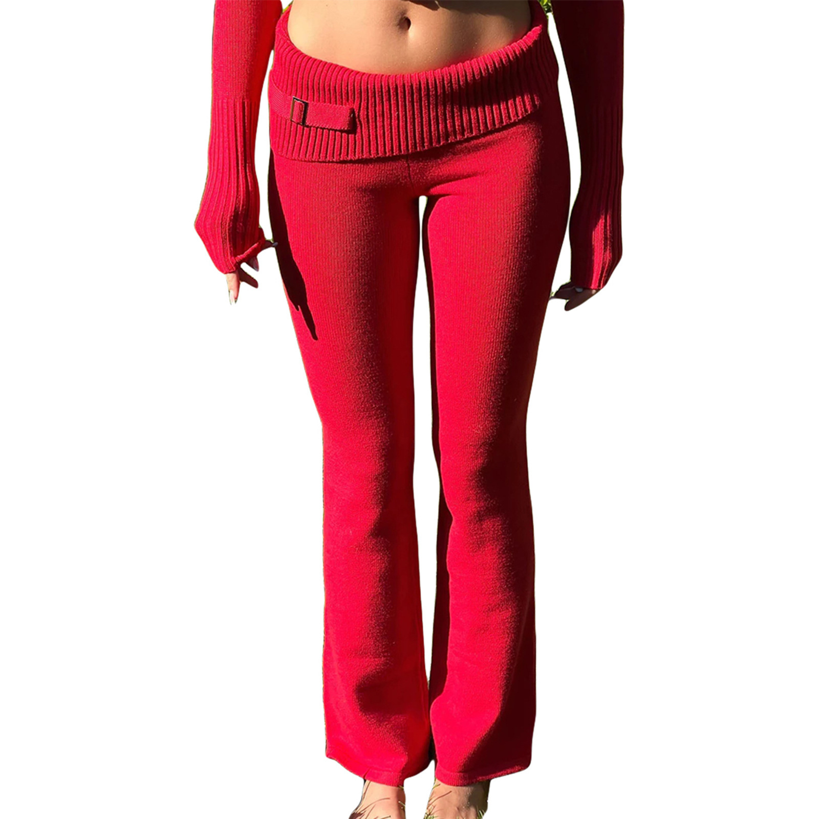 Ensemble deux pièces en tricot à capuche pour femme, pantalon sexy à manches longues et taille haute, à la mode_voghion.com