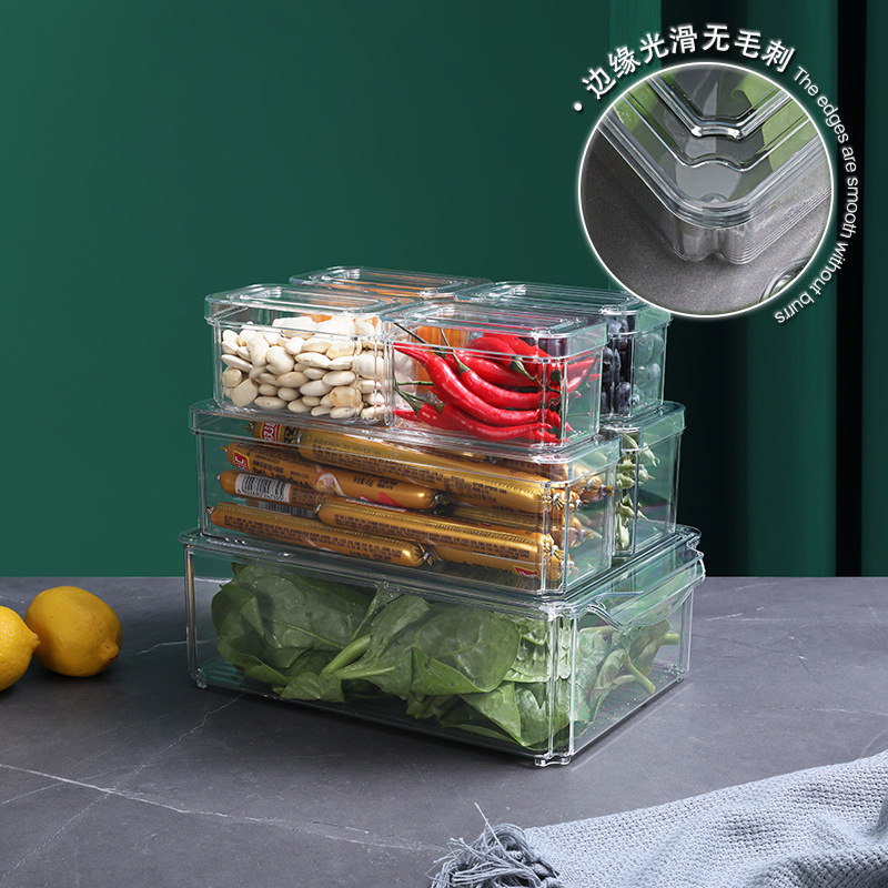 Caja de almacenamiento de refrigerador transfronterizo refrigerador crujiente cocina de grado alimenticio almacenamiento de alimentos caja de almacenamiento transparente caja de huevos