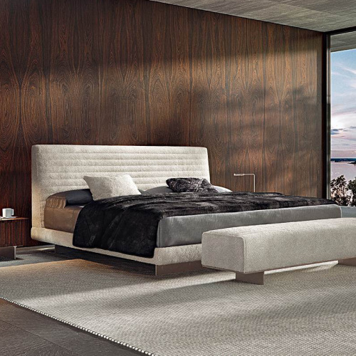 Selisa Italian Minimalist Fabric Bed, Double-Size Leather Suspended Roger Bed, Soft-Padded Bedroom Bed – Roger Bed