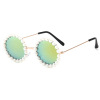 Retro glasses from pearl, children's fashionable sunglasses, wholesale