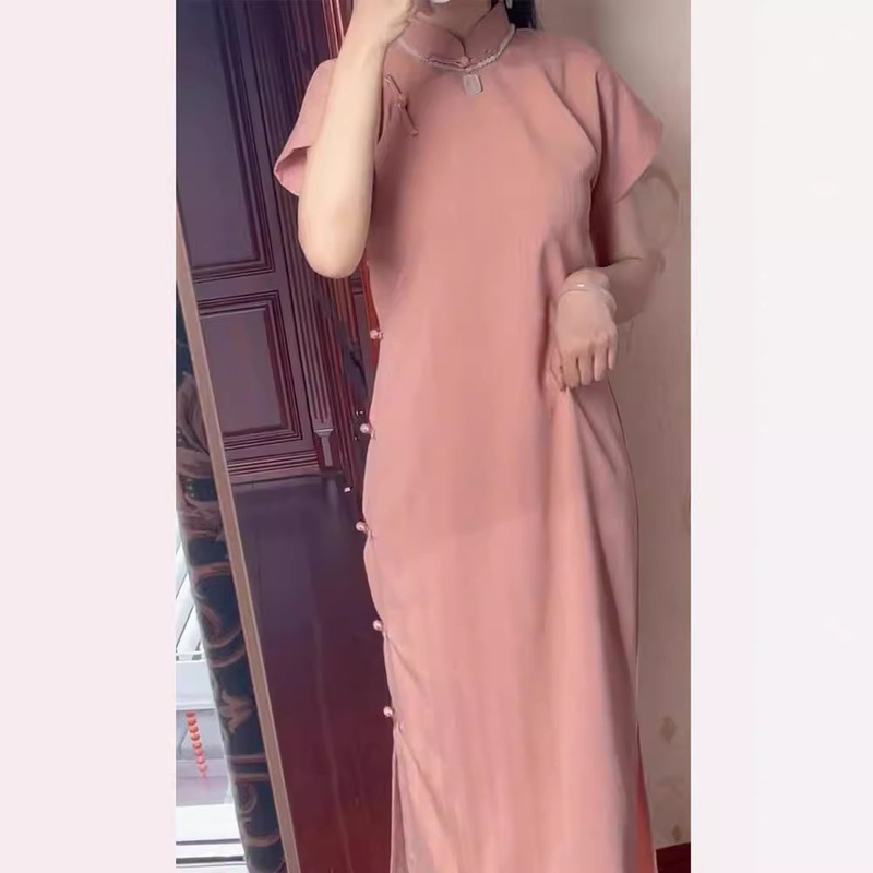 New Chinese Style Women's Clothing Stylish Collar Retro National Style Cheongsam Dress 2024 Summer New Improved Hanfu dress New Chinese Style Women's Clothing Stylish Collar Retro National Style Cheongsam Dress 2024 Summer New Improved Hanfu dress