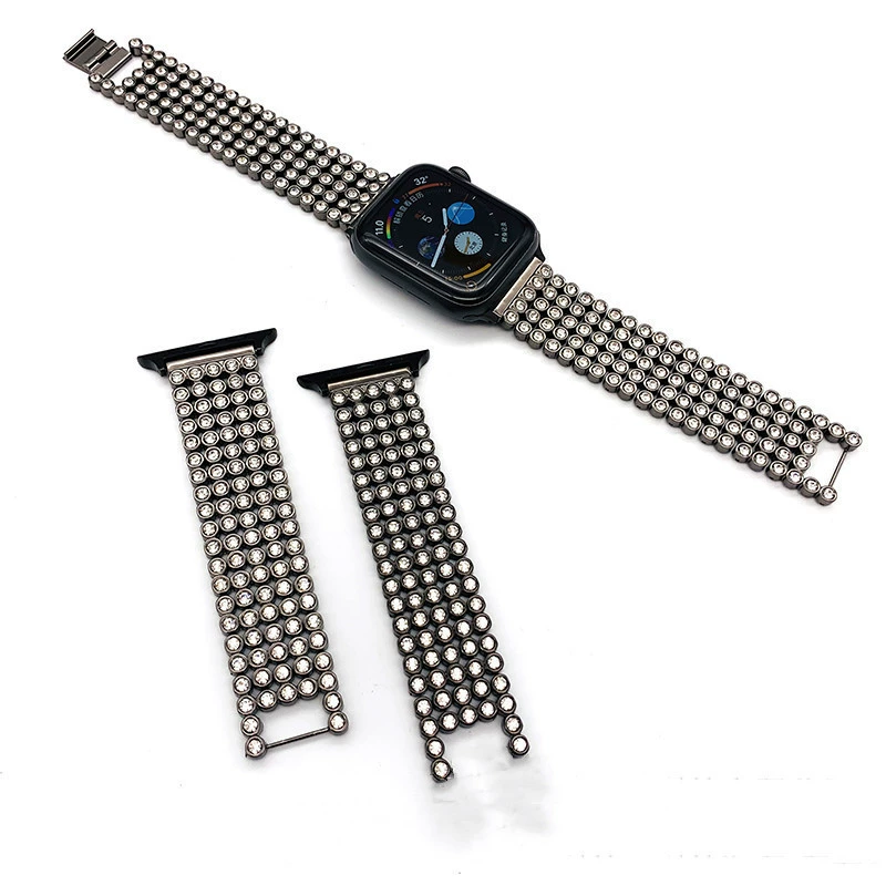 Совместимо с Apple Watch Diamond Diamond Five Rows of Drilling IWATCH Wicker
