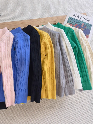 Children's and Kids' Plain Color Sweaters - Spring New Fashionable Kids' Autumn/Winter Base Knitwear for Outdoors - Casual Knitwear for Kids