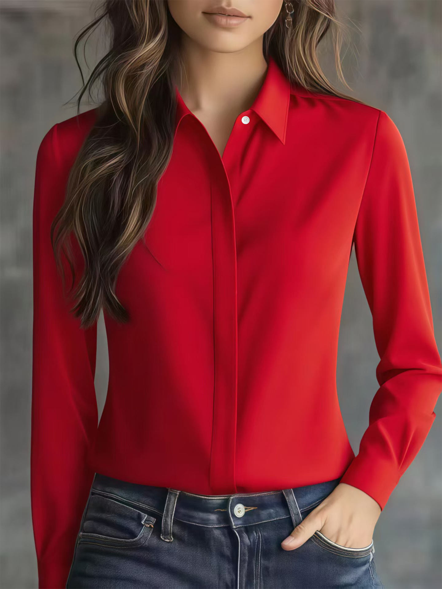 2026 nueva camisa de mujer blanca europea y americana transfronteriza de manga larga minimalista de verano de mujer camisa suelta universal al por mayor image 5