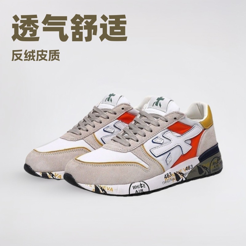 Cross-border foreign trade new model Primiyada men's shoes versatile thick-soled breathable retro suede casual sneakers